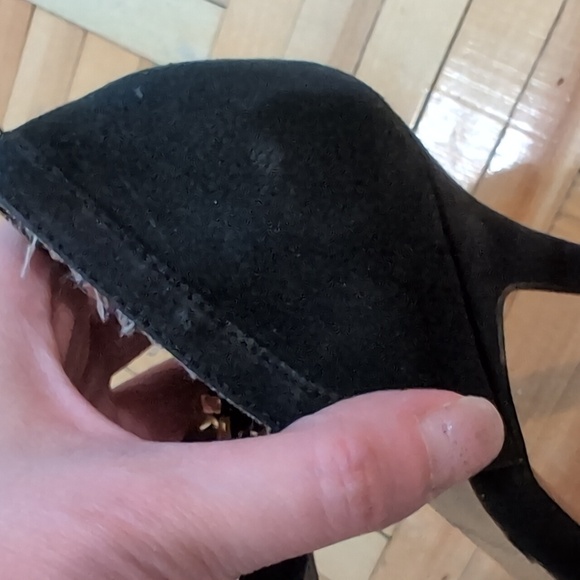 Zara suede platform 5" heel T strap sandals size 38 - Picture 4 of 13